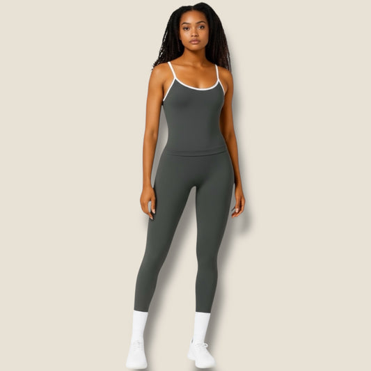 lange Sportleggings mit Trainingstop Set - AuriFit