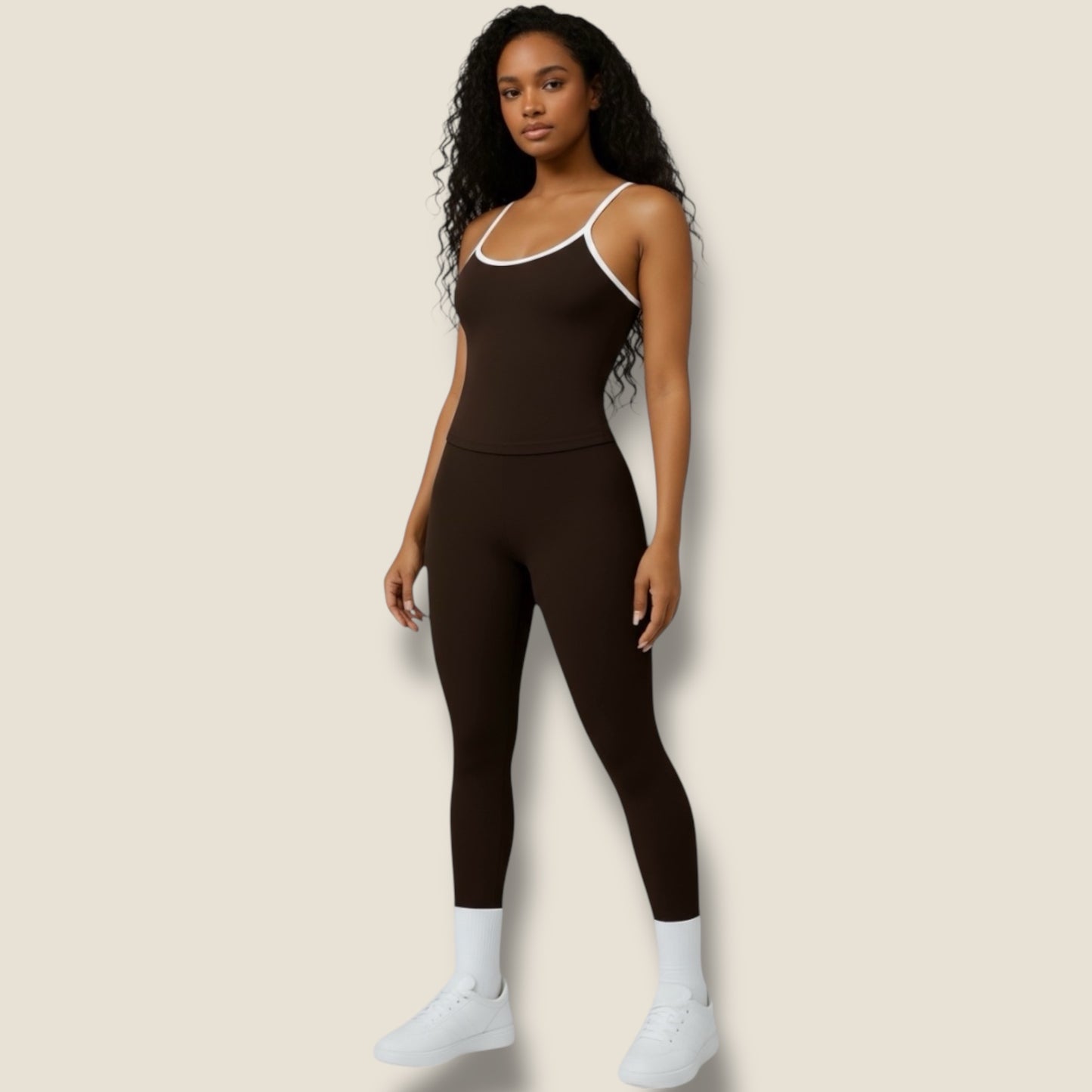 lange Sportleggings mit Trainingstop Set - AuriFit