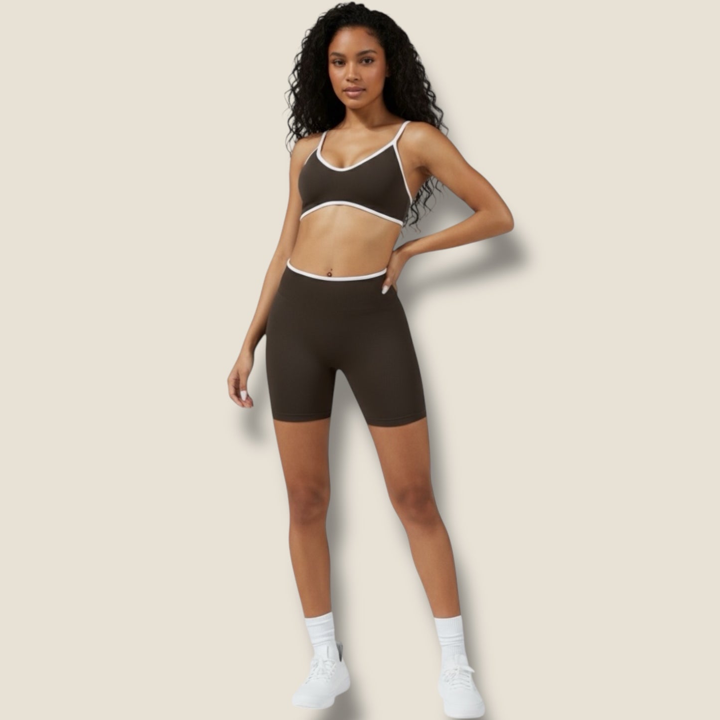 kurze Sportleggings mit Sport-BH Set - AuriFit