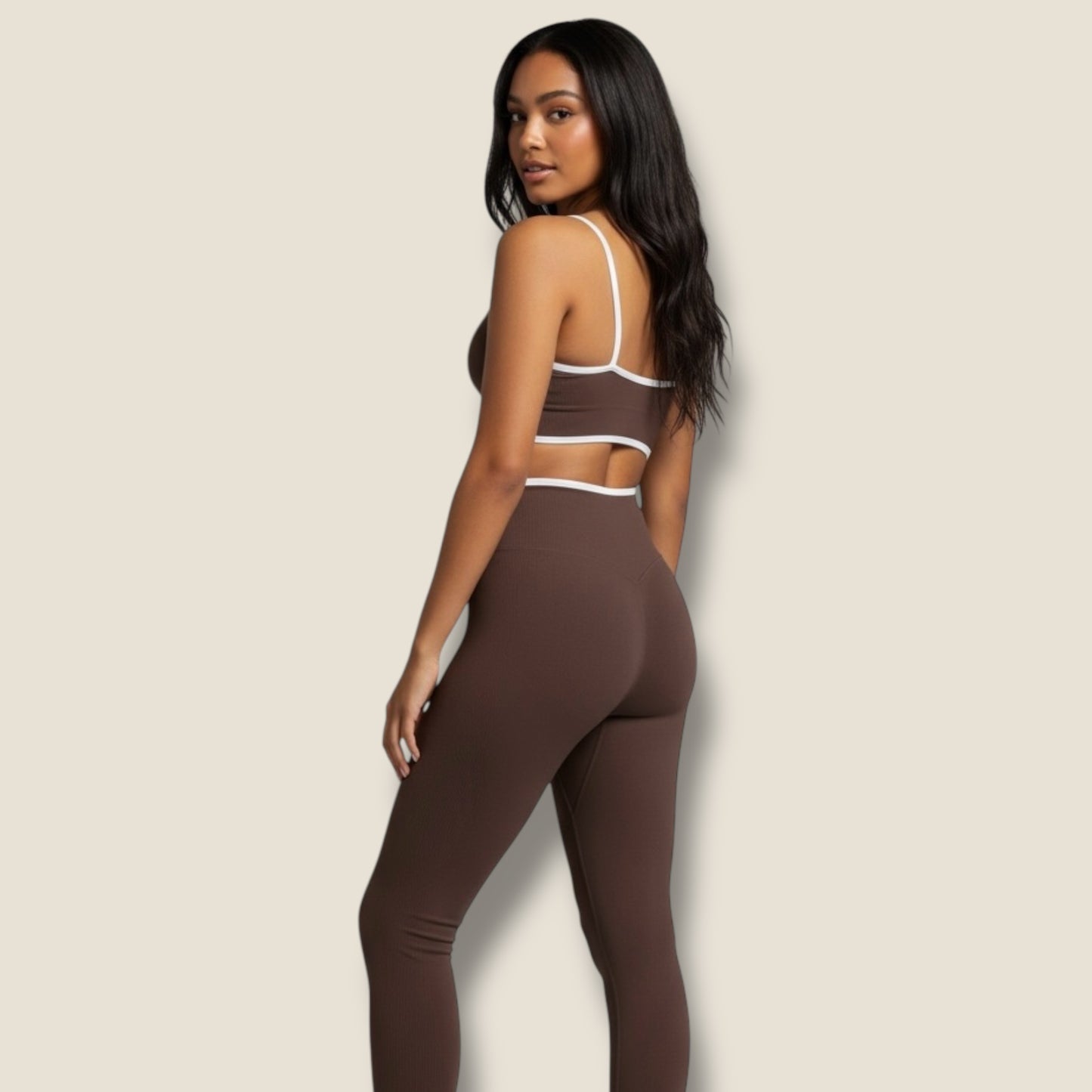 lange Sportleggings mit Sport-BH Set - AuriFit