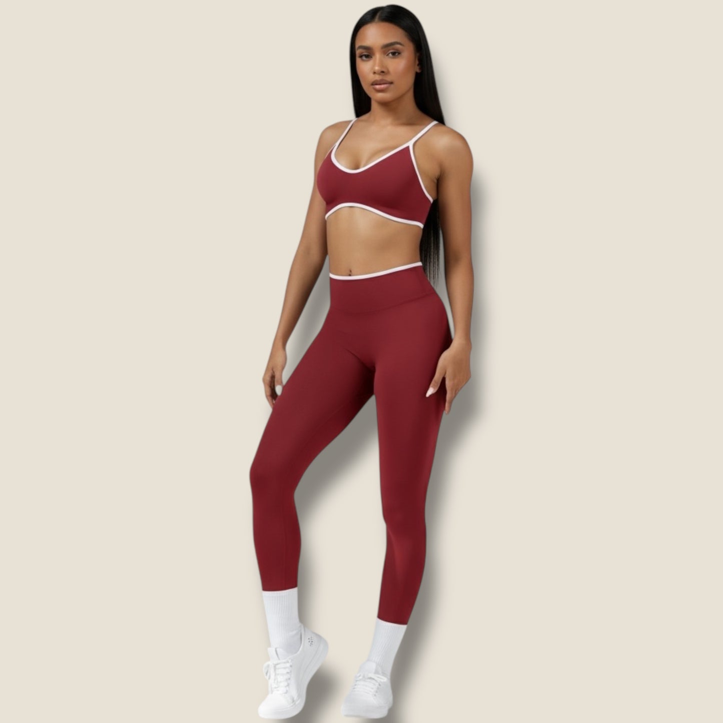 lange Sportleggings mit Sport-BH Set - AuriFit 