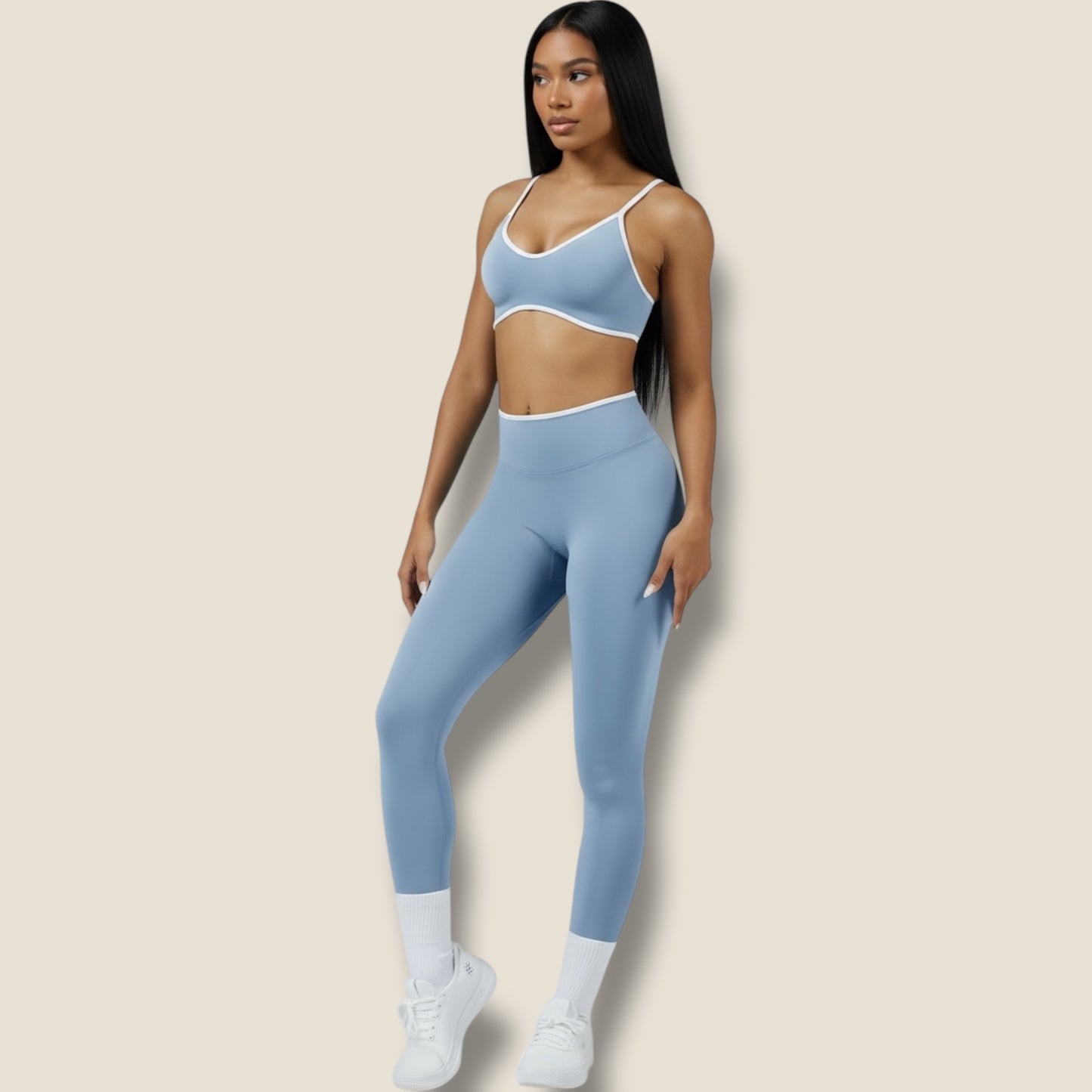 lange Sportleggings mit Sport-BH Set - AuriFit 