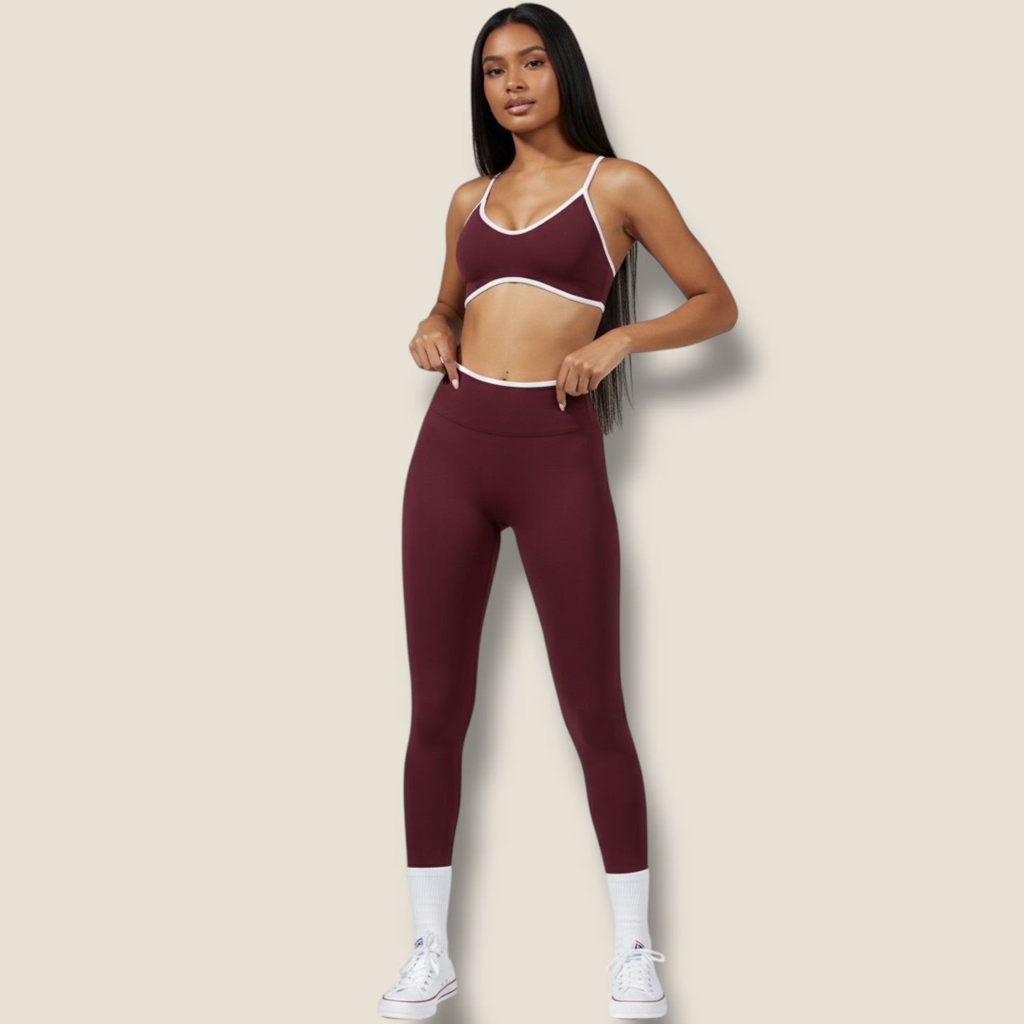 lange Sportleggings mit Sport-BH Set - AuriFit 