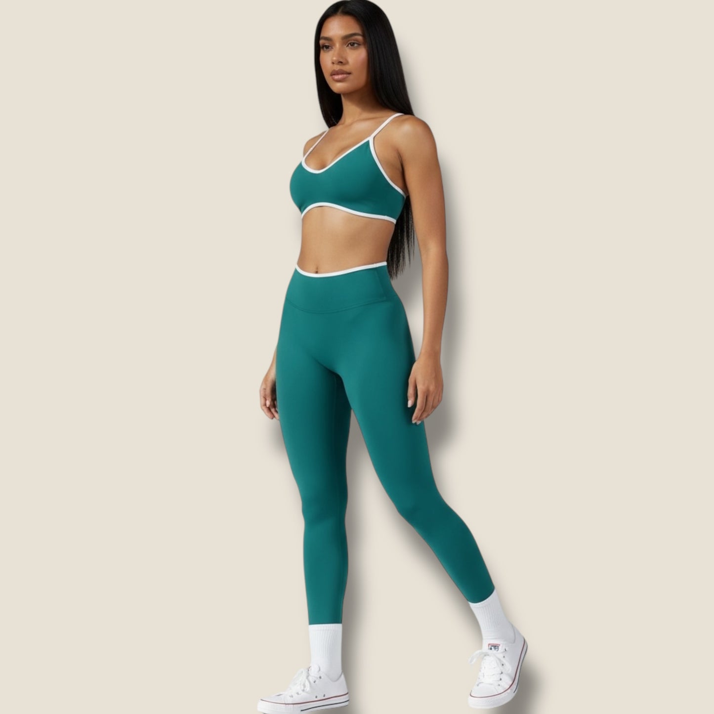 lange Sportleggings mit Sport-BH Set - AuriFit 