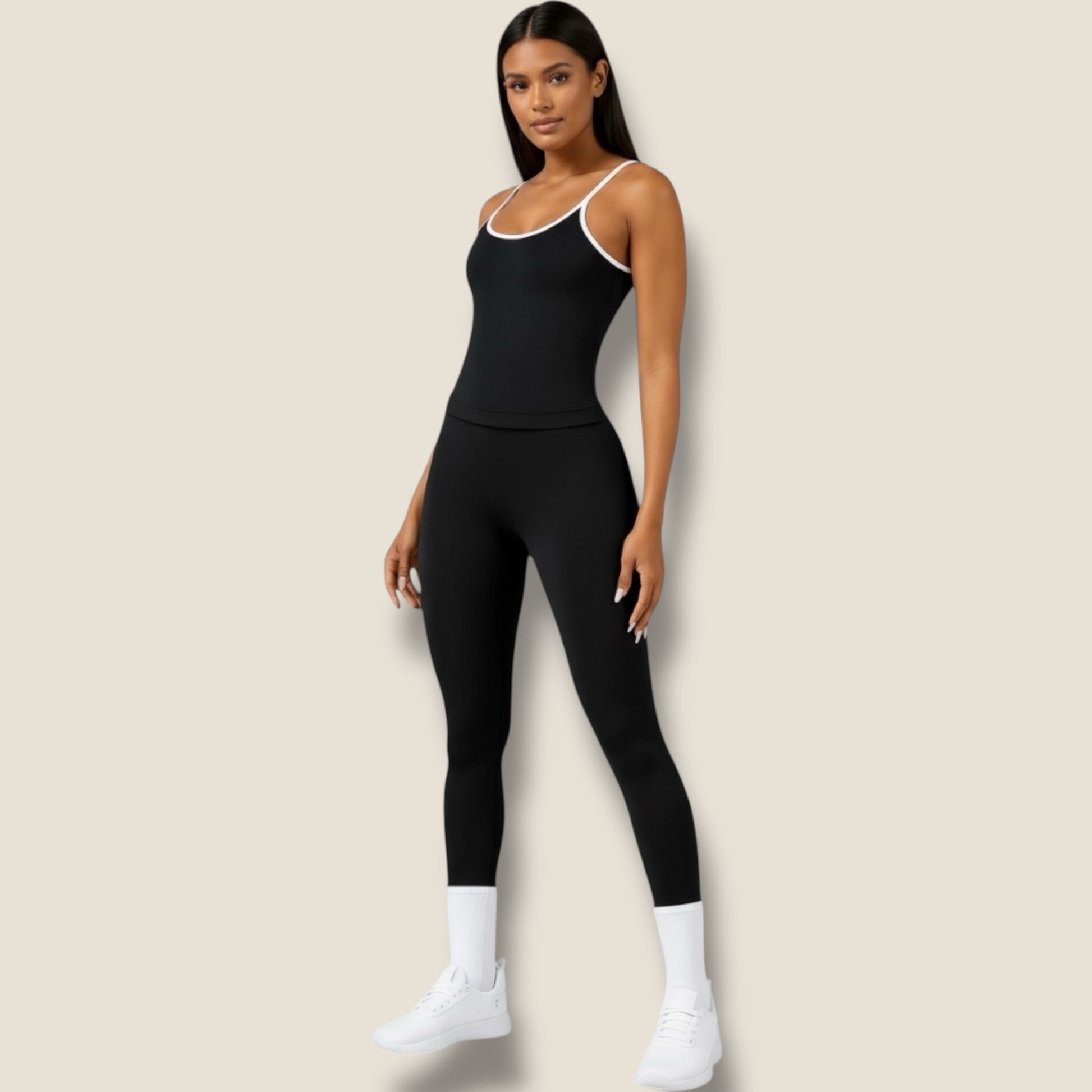 lange Sportleggings mit Trainingstop Set - AuriFit 