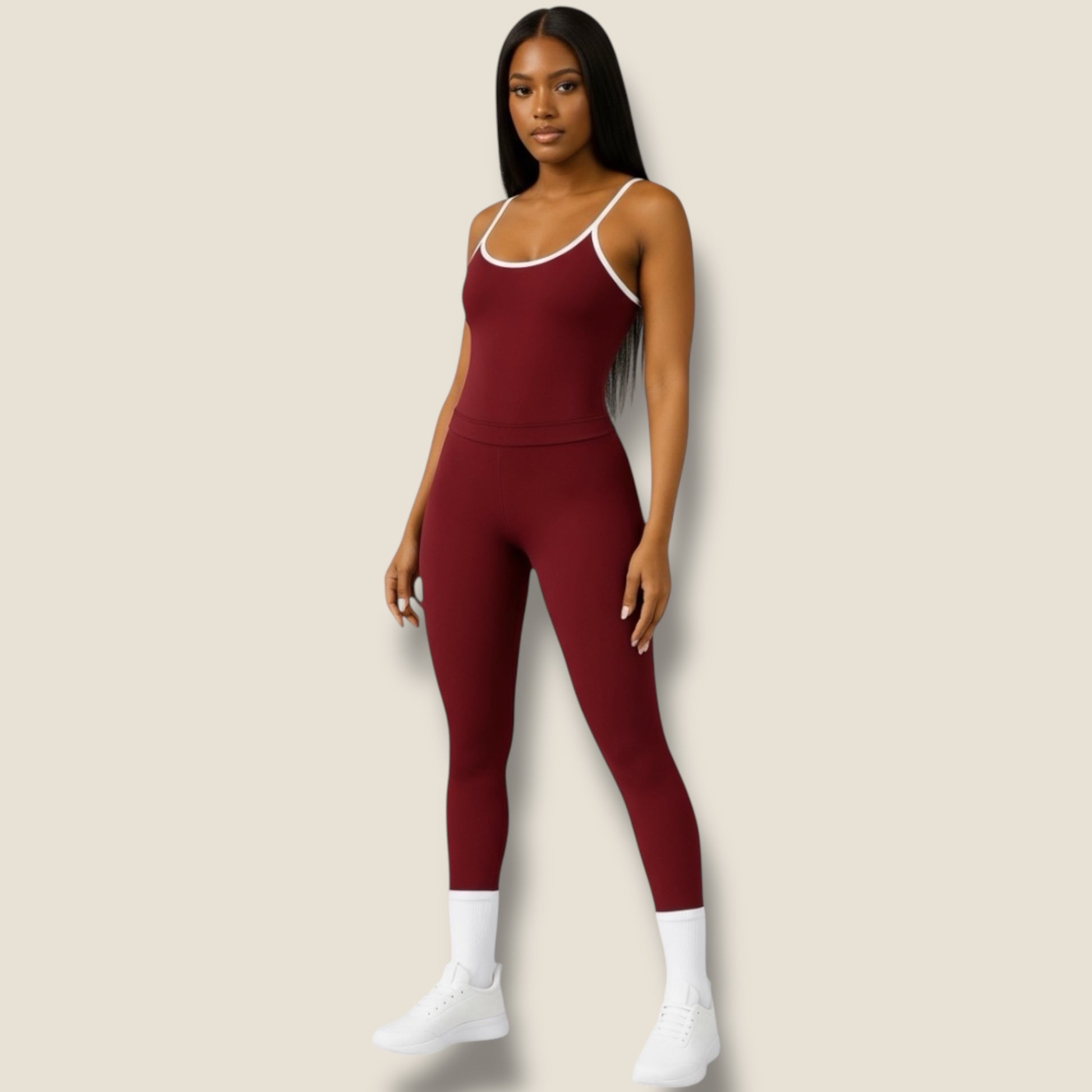 lange Sportleggings mit Trainingstop Set - AuriFit 