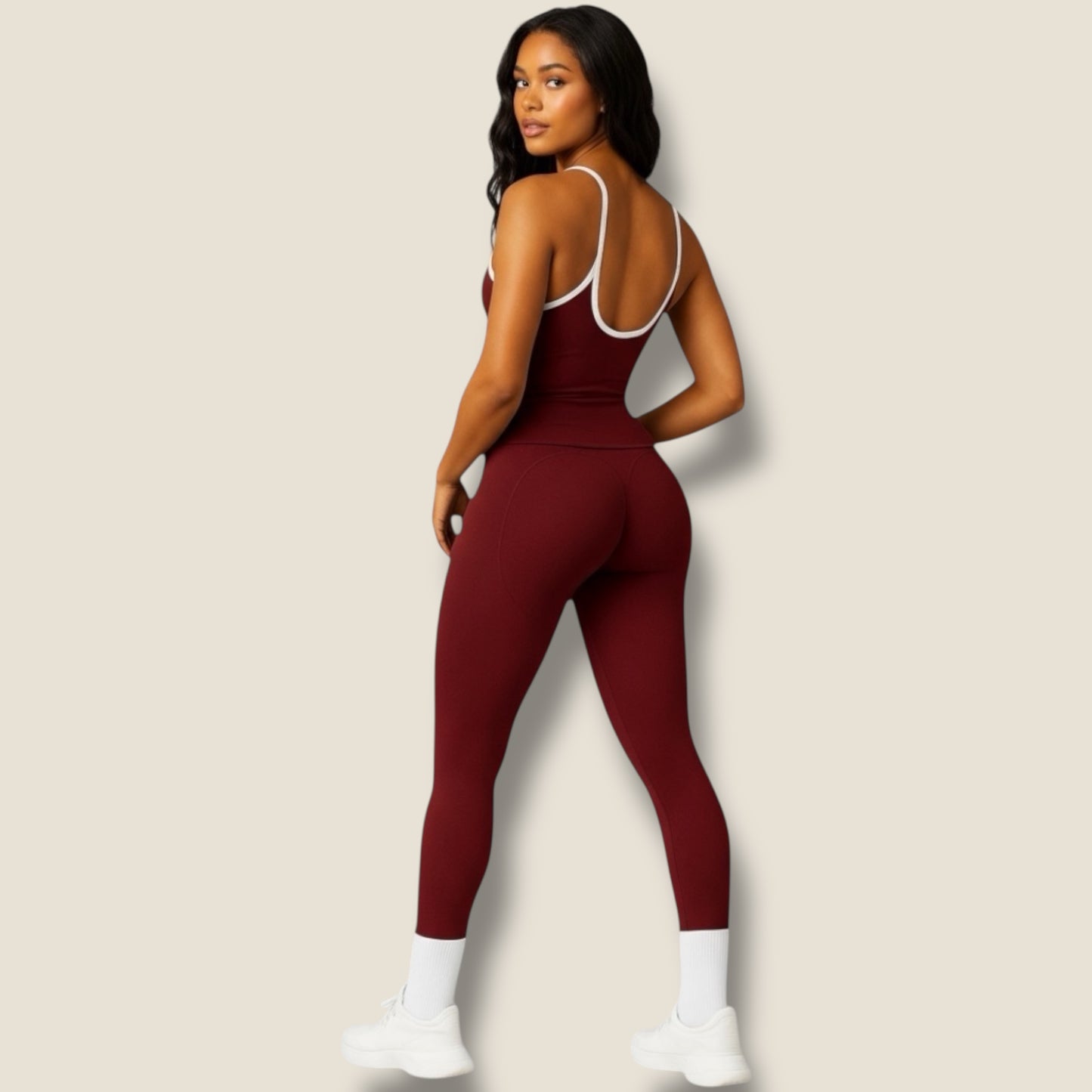 lange Sportleggings mit Trainingstop Set - AuriFit 