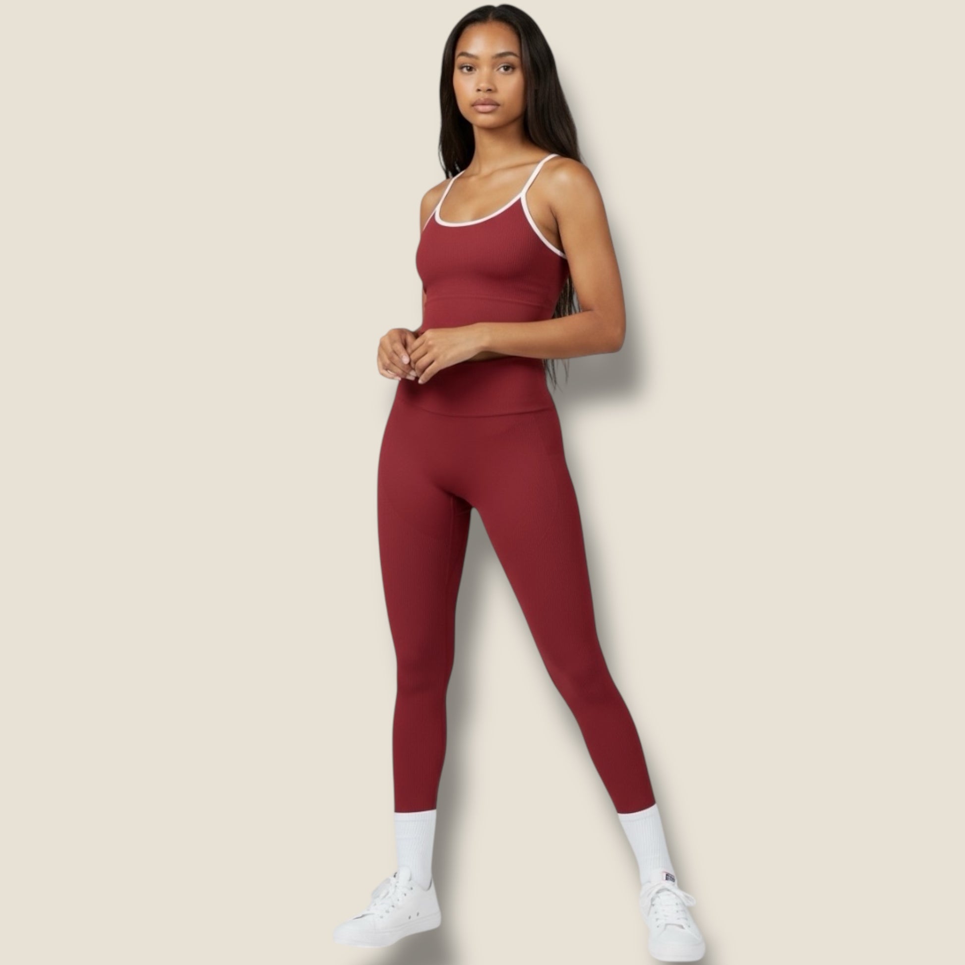 lange Sportleggings mit Trainingstop Set - AuriFit 