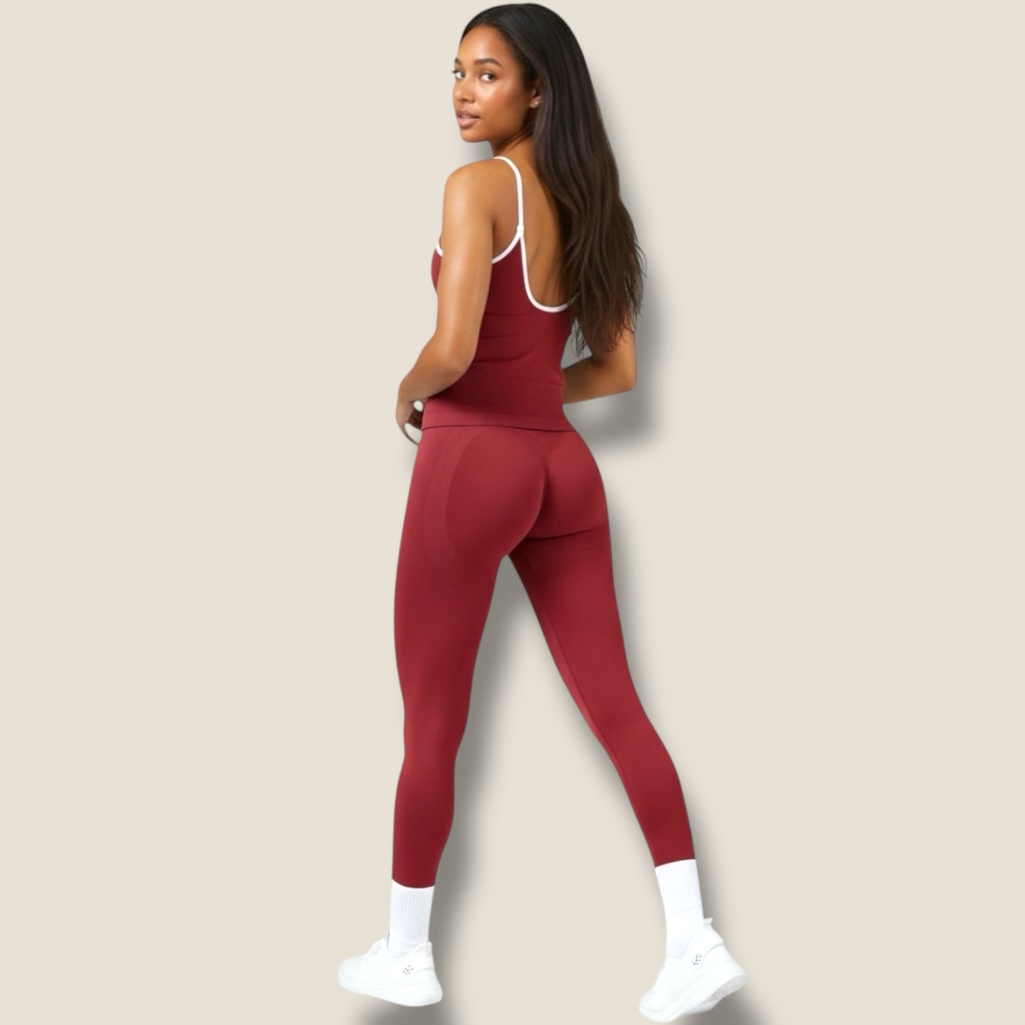 lange Sportleggings mit Trainingstop Set - AuriFit 