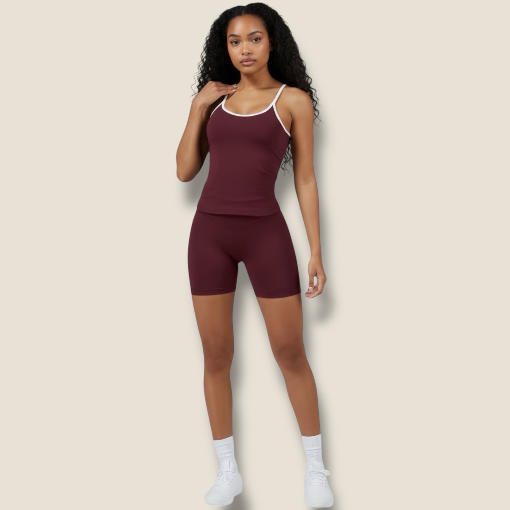 langes Trainingstop mit kurzer Hose Set - AuriFit 