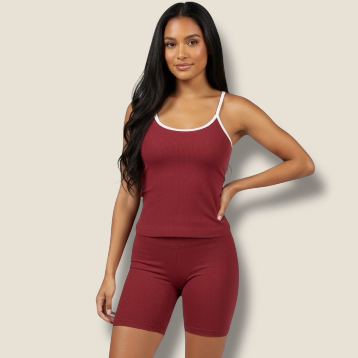 langes Trainingstop mit kurzer Hose Set - AuriFit 